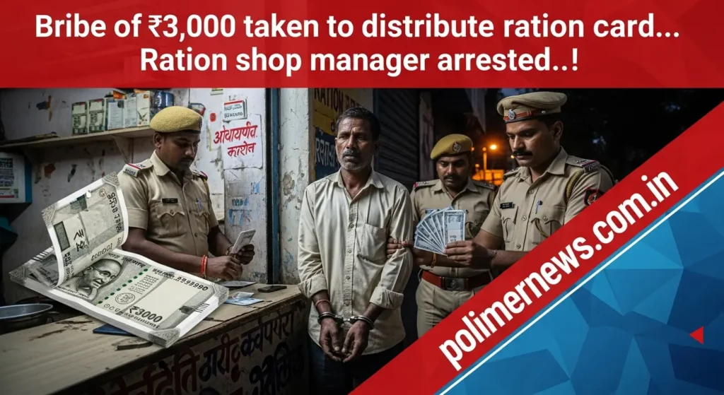 Bribe of ₹3,000 taken to distribute ration card… Ration shop manager arrested..!
