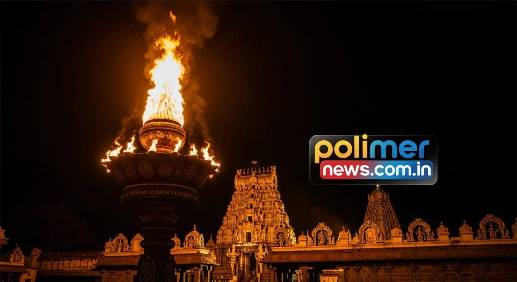 Huge lamp lit in Thiruvannamalai
